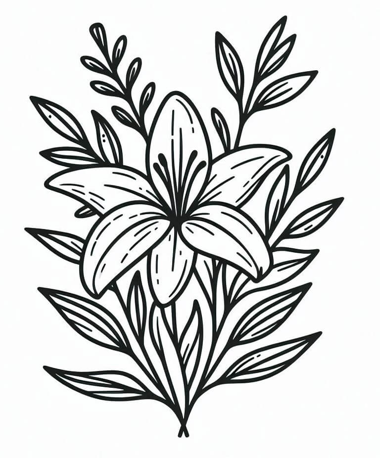 Giglio Gratuito da colorare