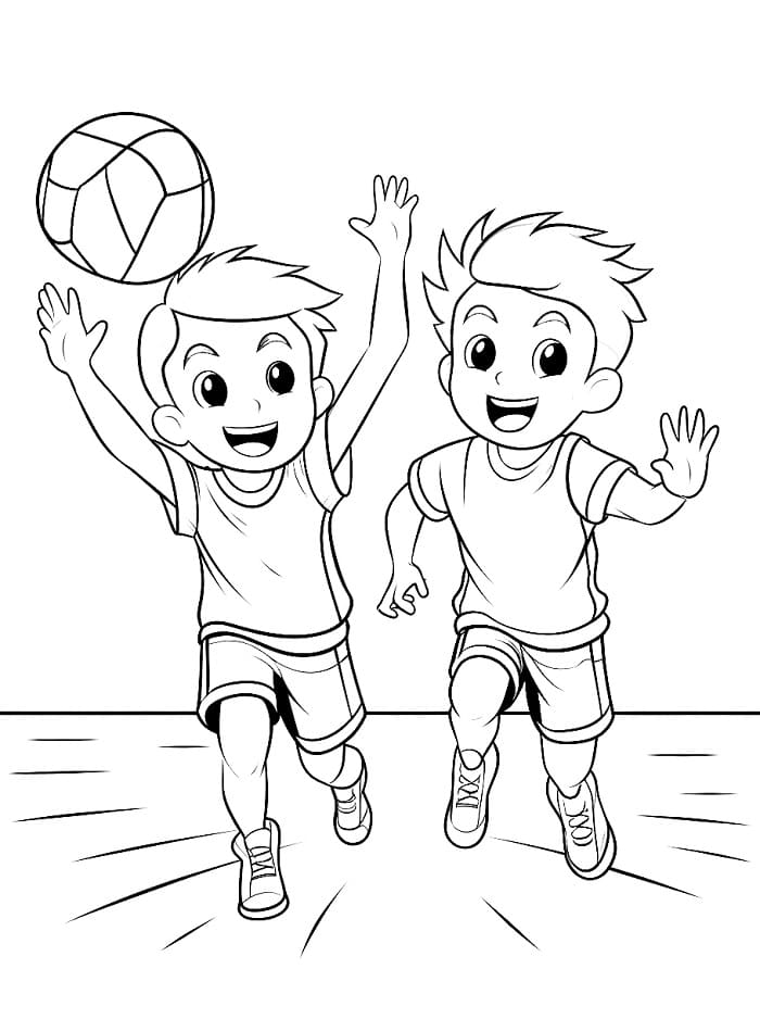 Giocare a Pallavolo da colorare