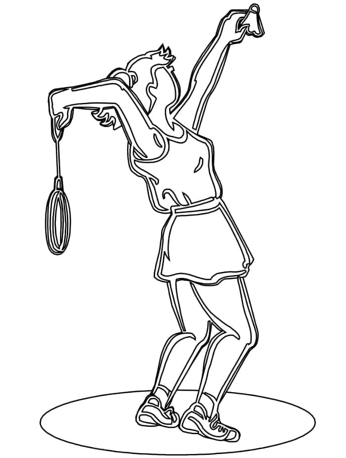 Giocatore di badminton da colorare