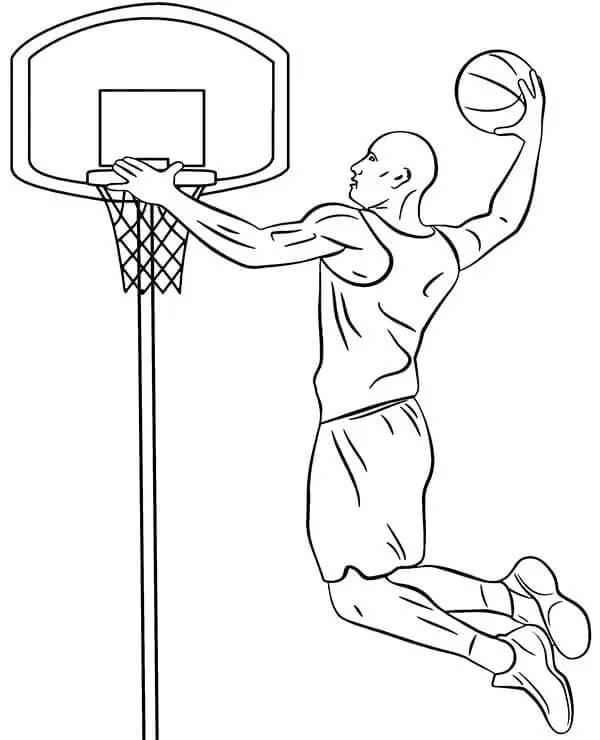 Giocatore di basket da colorare