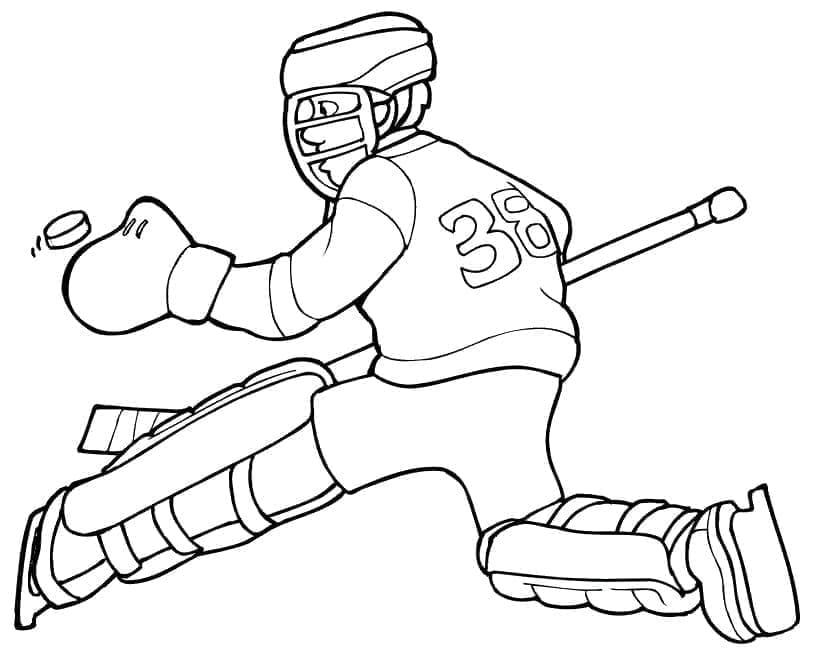 Giocatore di hockey da colorare