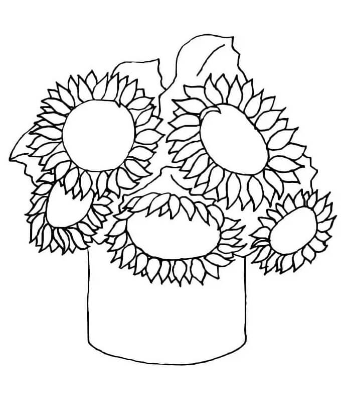 Girasole Stampabile Libero da colorare