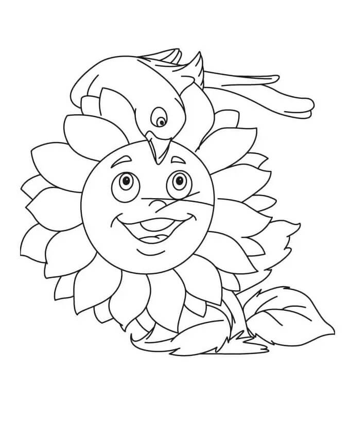 Girasole per Bambini di 2 Anni da colorare