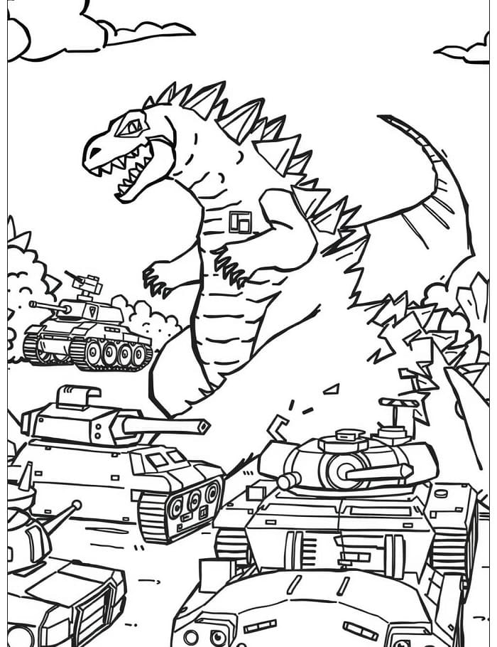 Godzilla Animato da colorare