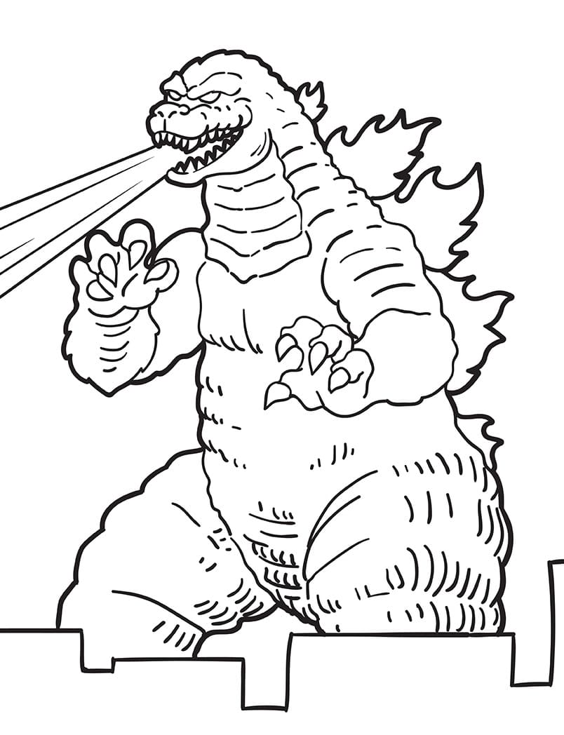 Godzilla Attacco da colorare