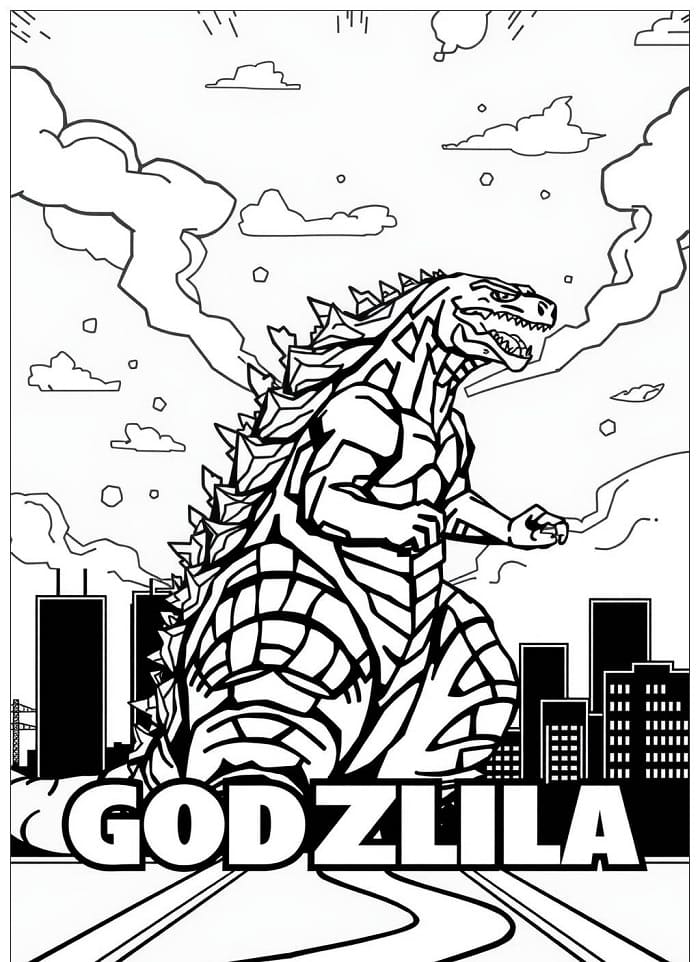 Godzilla Cartone da colorare