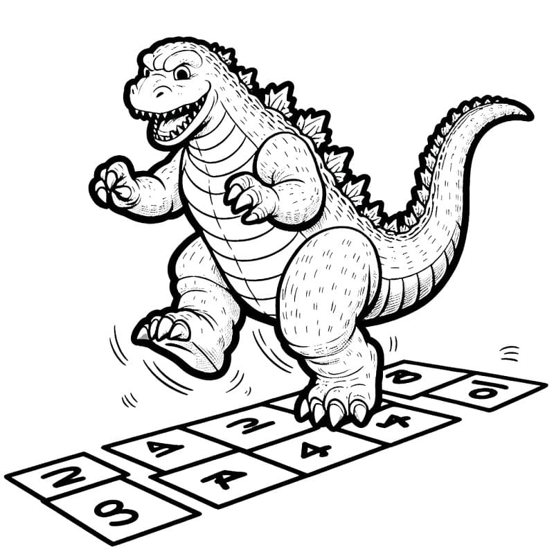 Godzilla Gratis Stampabile da colorare
