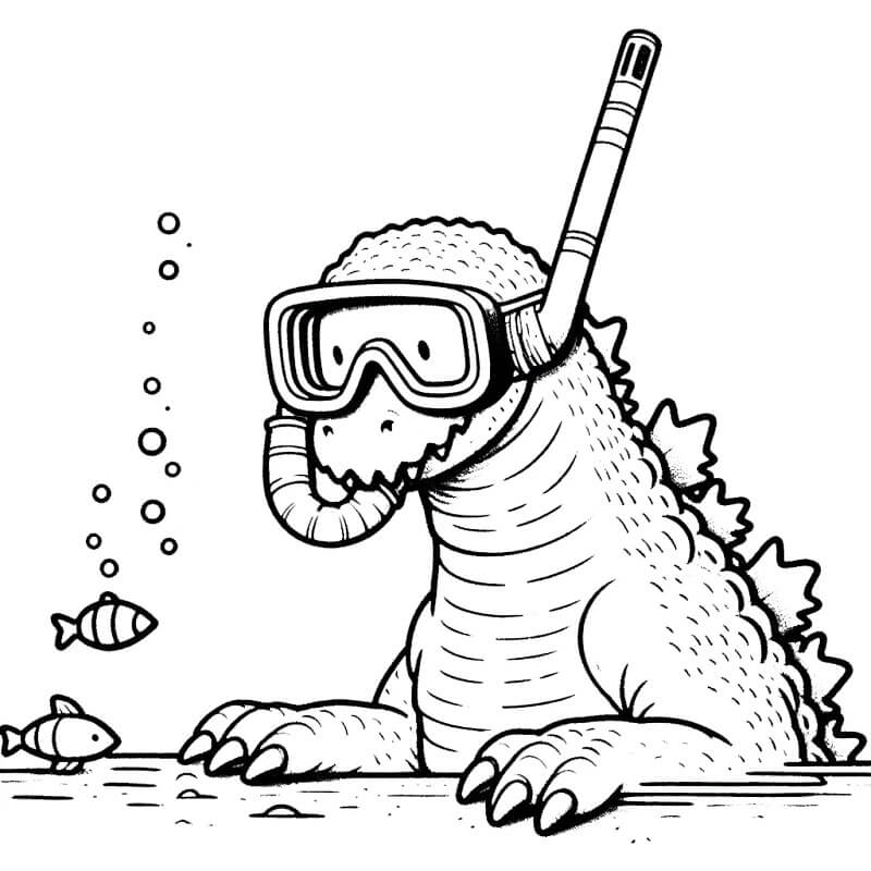 Godzilla Gratuito Stampabile da colorare