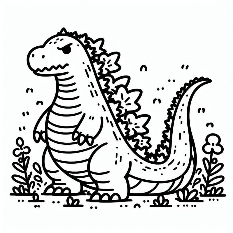 Godzilla Stampabile per Bambini da colorare