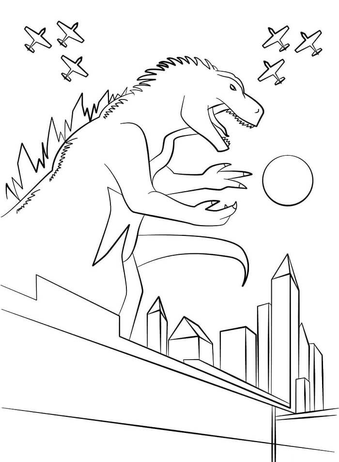 Godzilla per Bambini di 1 Anno da colorare