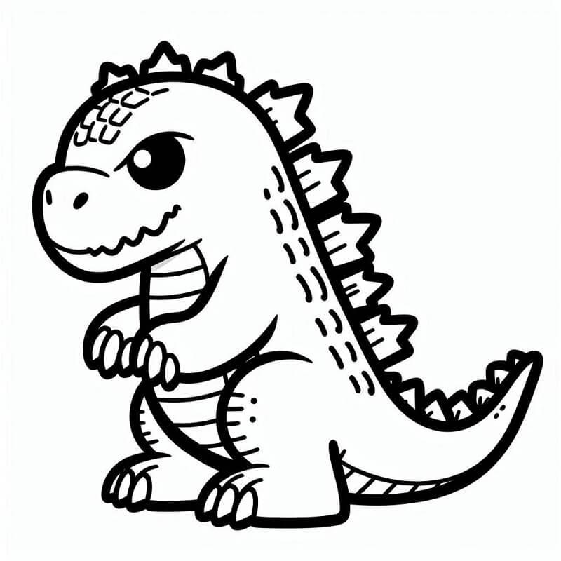 Godzilla per Bambini di 2 Anni da colorare