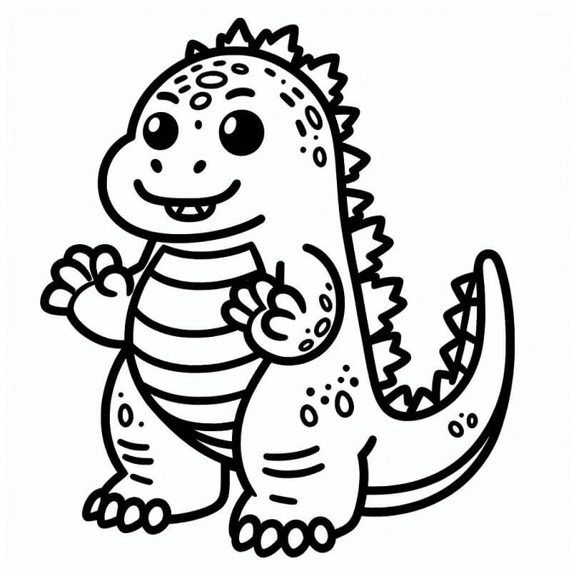 Godzilla per Bambini di 3 Anni da colorare