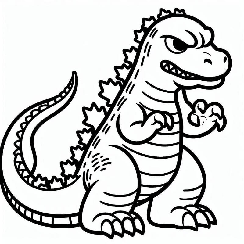 Godzilla per Bambini di 5 Anni da colorare