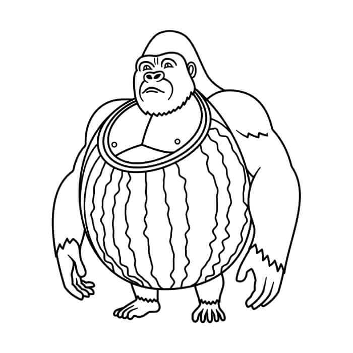 Gorillo Watermellondrillo Italian Brainrot da colorare