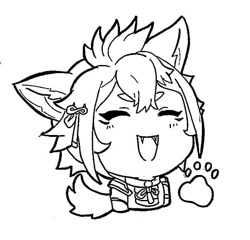 Gorou di Genshin Impact da colorare