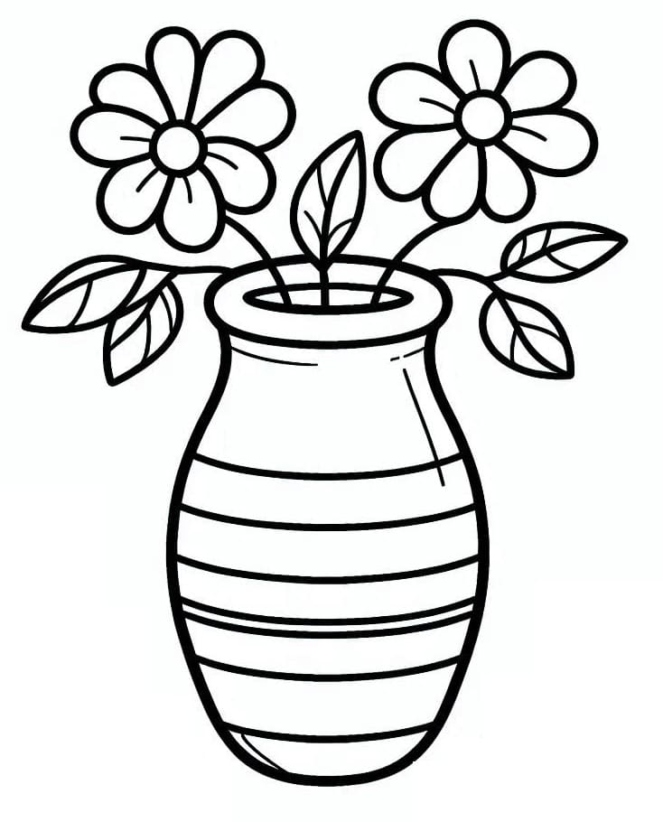 Grazioso vaso di fiori da colorare