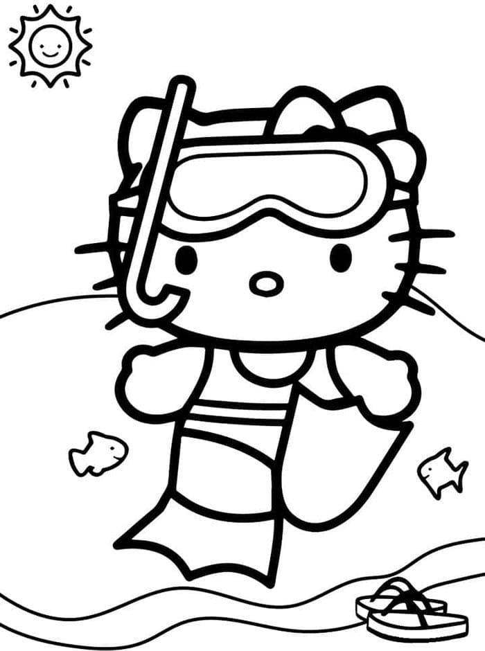 Hello Kitty Semplici da colorare