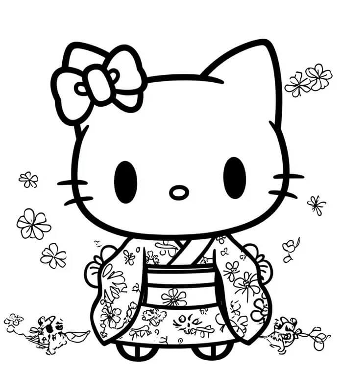 Hello Kitty molto carina da colorare