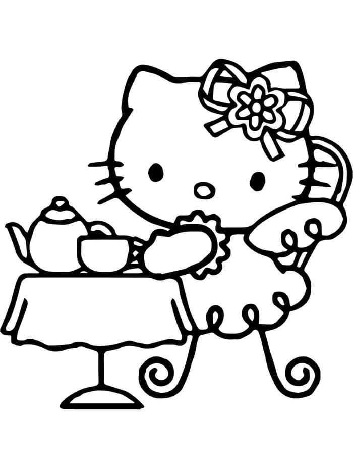 Hello Kitty per Stampare da colorare