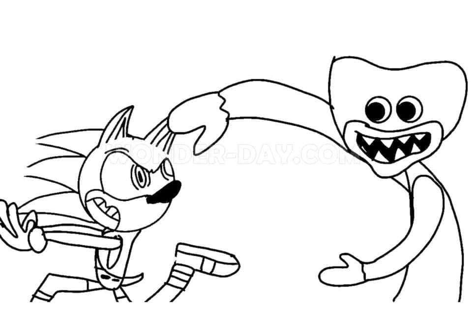 Huggy Wuggy per Bambini di 1 Anno da colorare