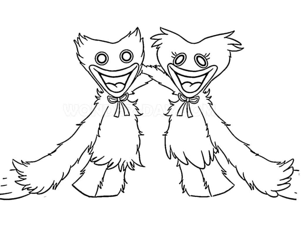 Huggy Wuggy per Bambini di 3 Anni da colorare