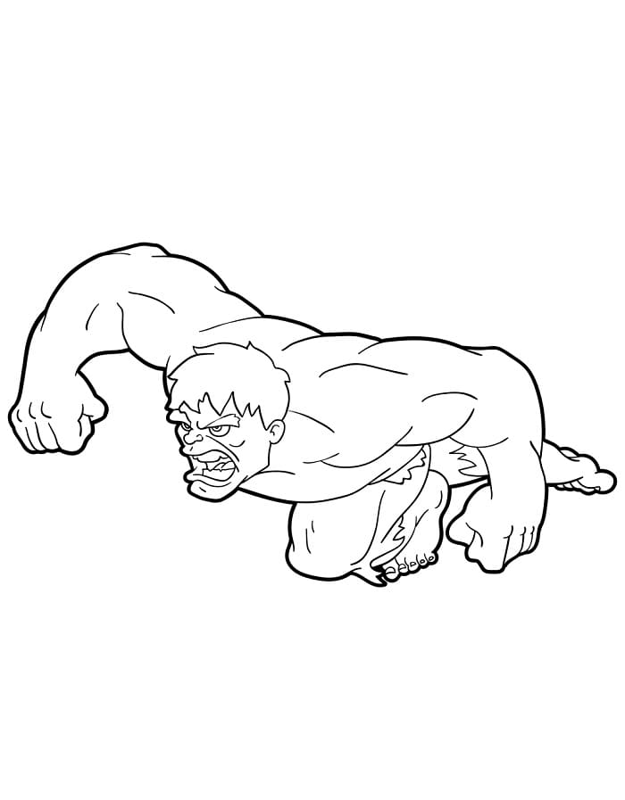 Hulk Fantastico da colorare