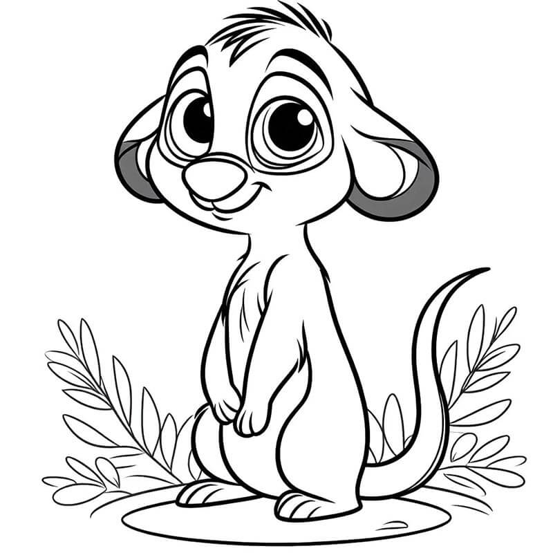 Il Re Leone Timon da colorare