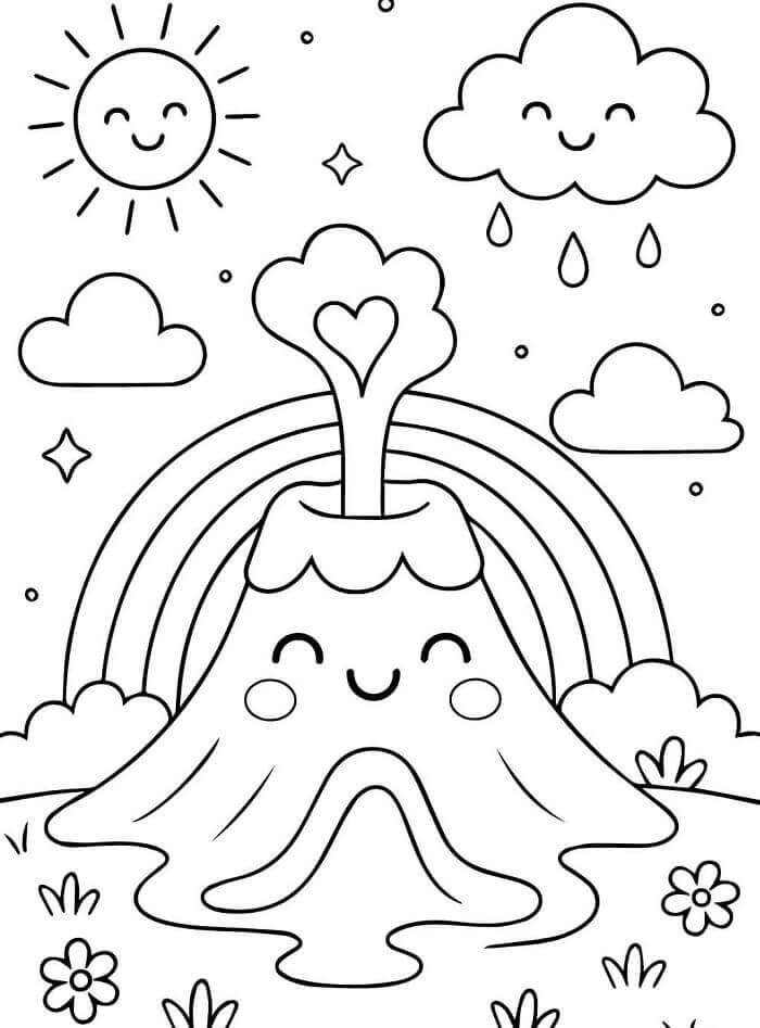 Il Vulcano da colorare