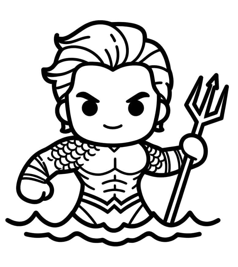 Il carino Aquaman da colorare