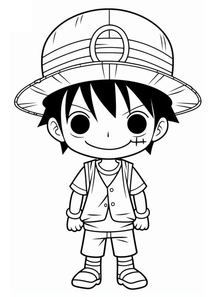 Il carino Luffy da colorare