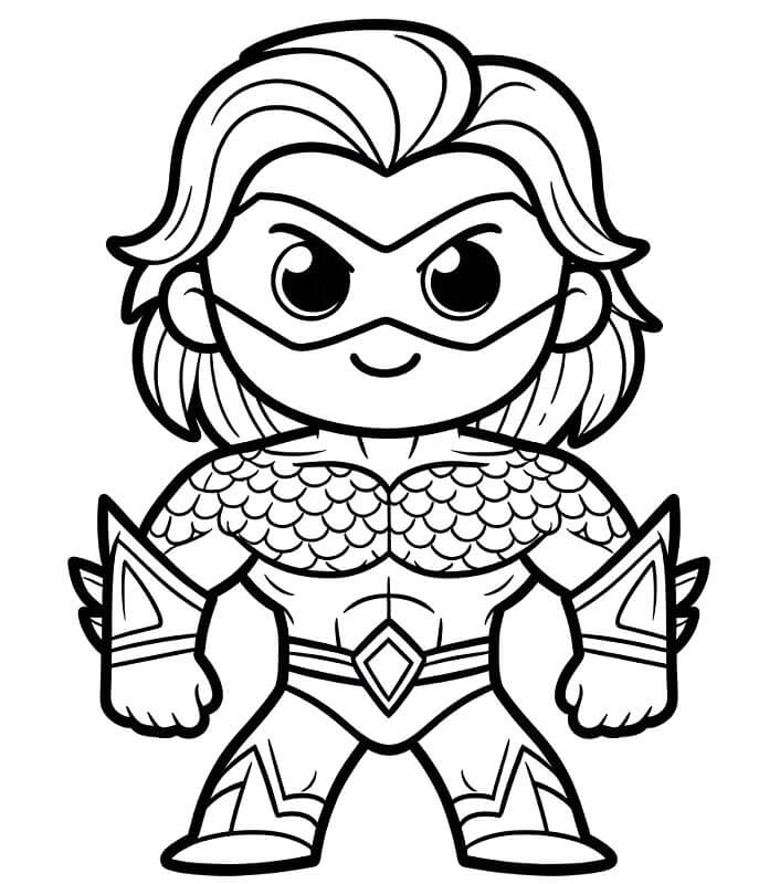 Il piccolo e carino Aquaman da colorare
