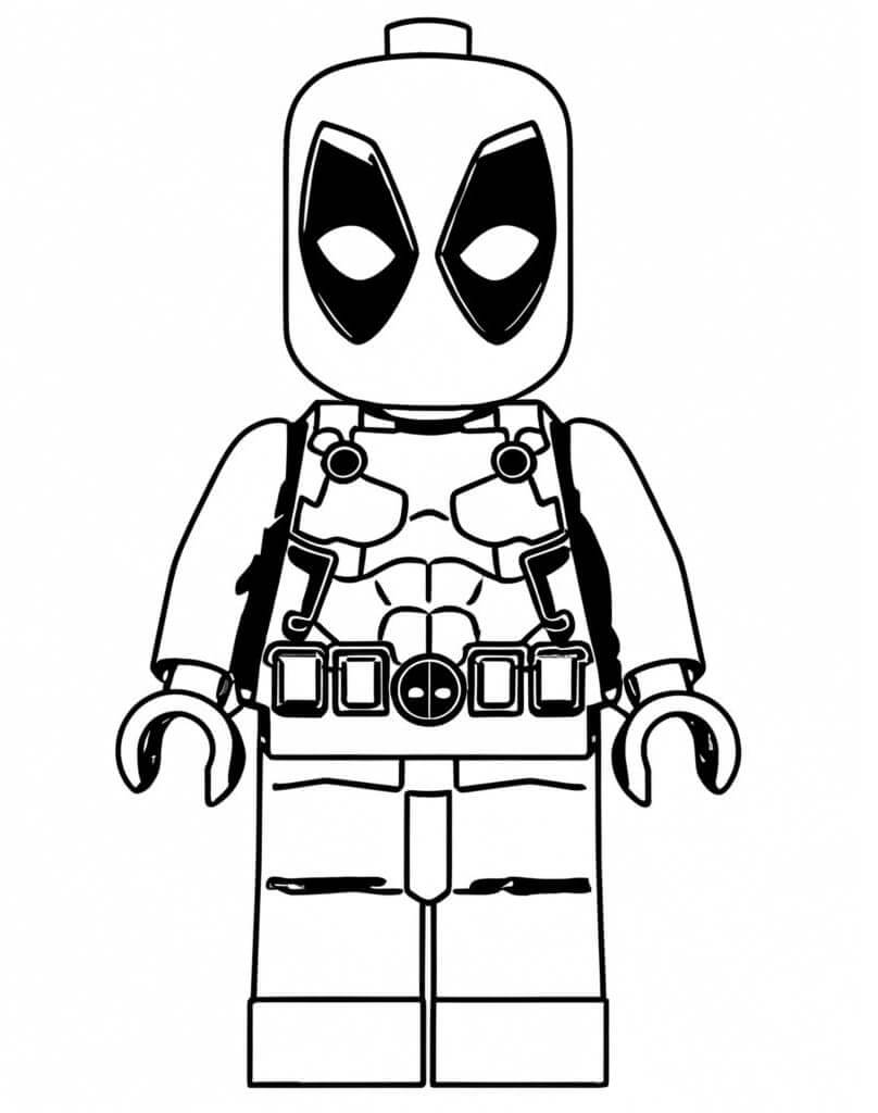 Il simpatico Lego Deadpool da colorare