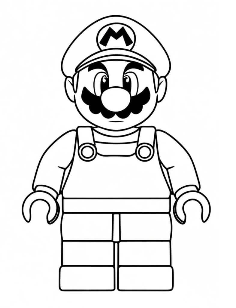 Il simpatico Lego Mario da colorare