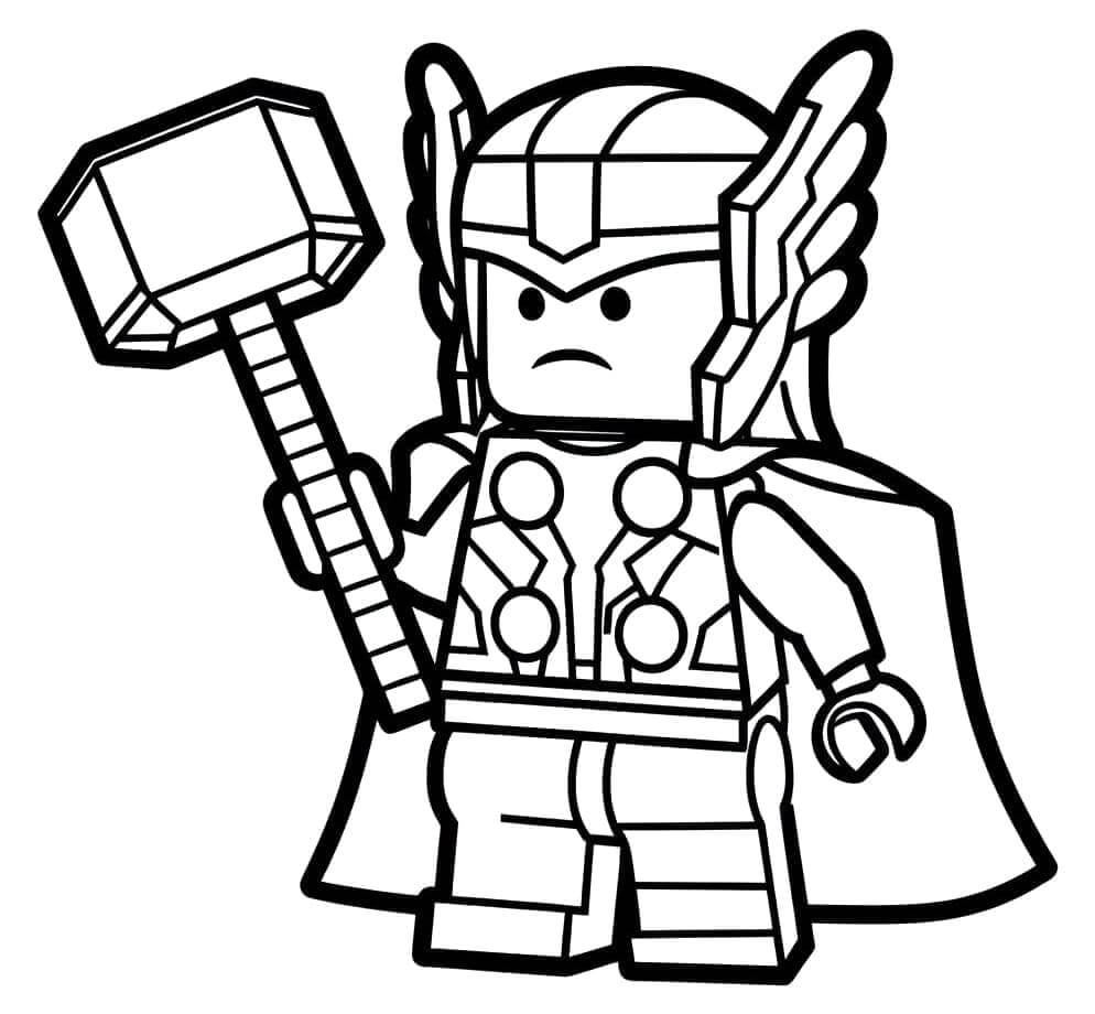 Il simpatico Lego Thor da colorare