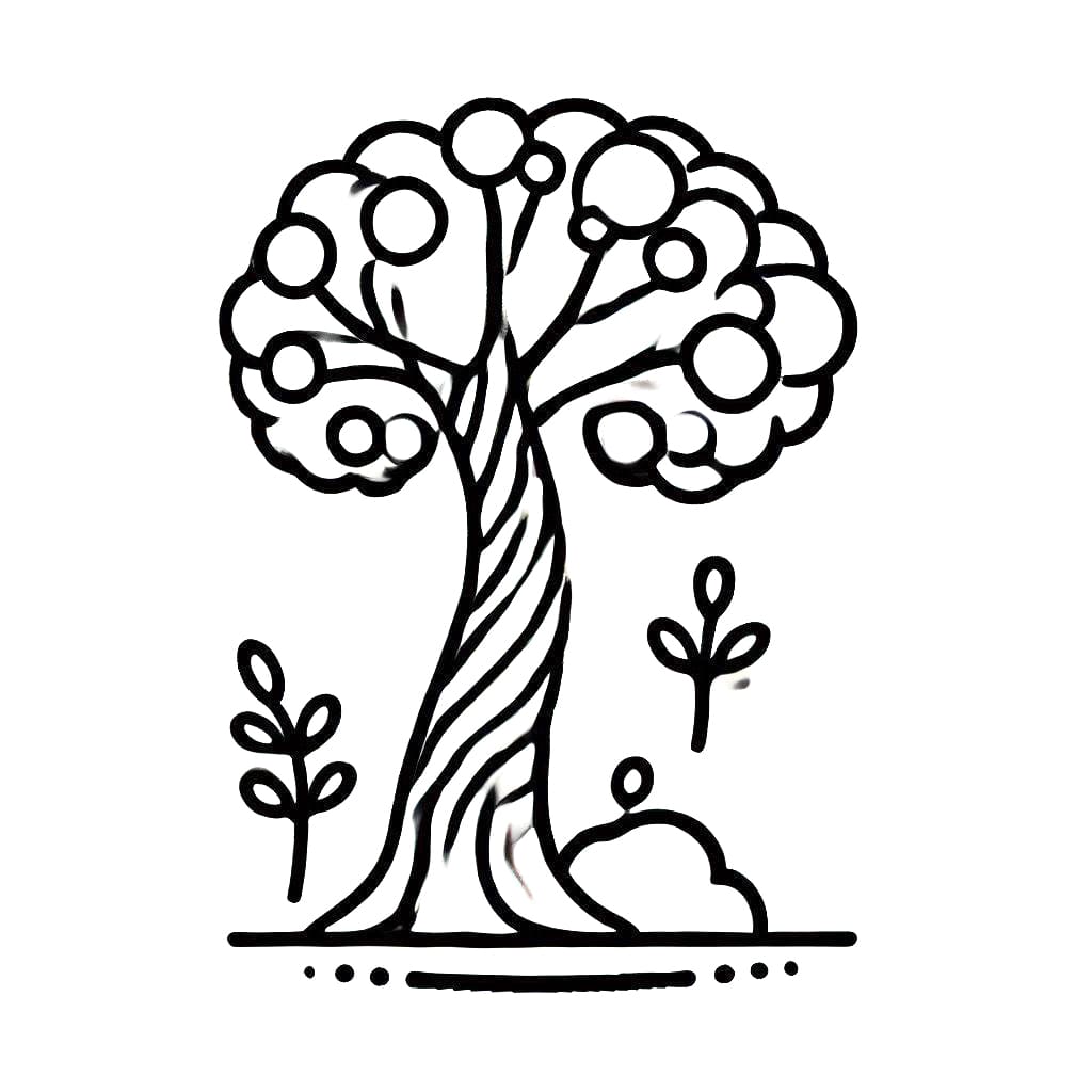 Immagine Albero Gratuita da colorare