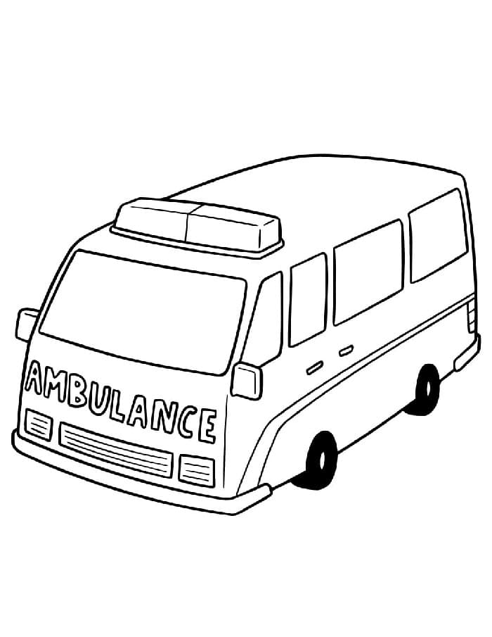Immagine Ambulanza Stampabile da colorare