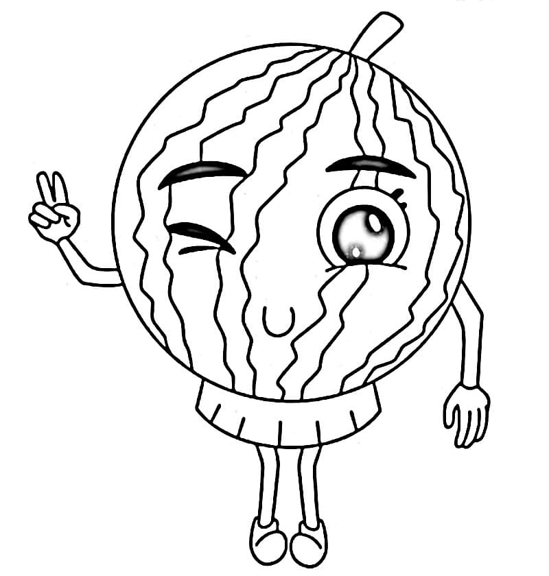 Immagine Anguria da colorare