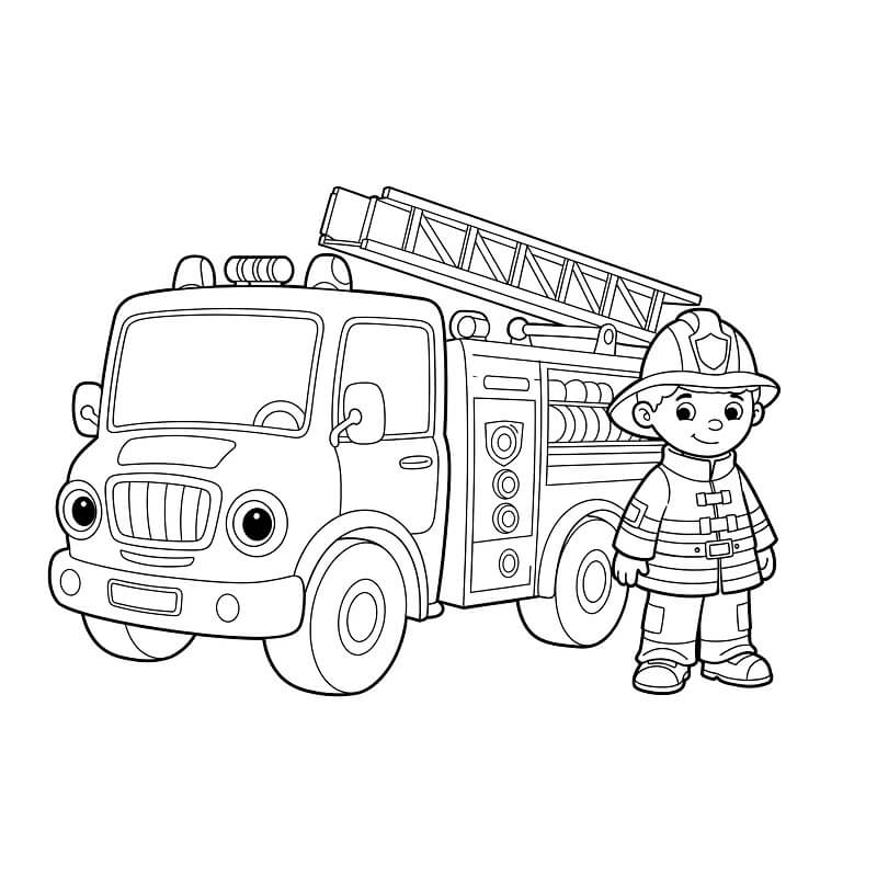 Camion dei Pompieri da colorare