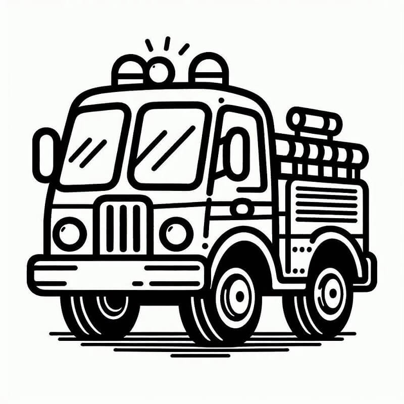 Immagine Camion dei Pompieri Stampabile da colorare