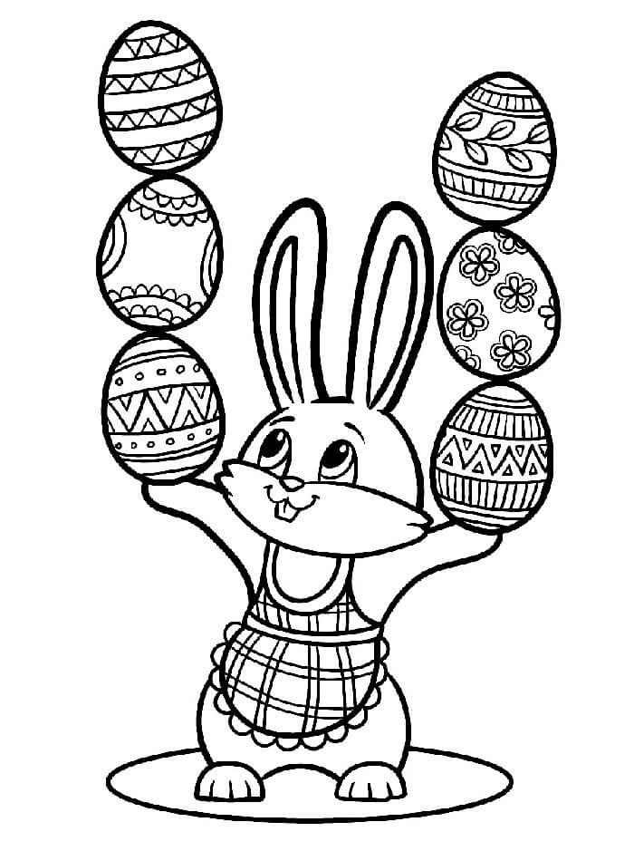 Immagine Coniglio di Pasqua Gratuita da colorare