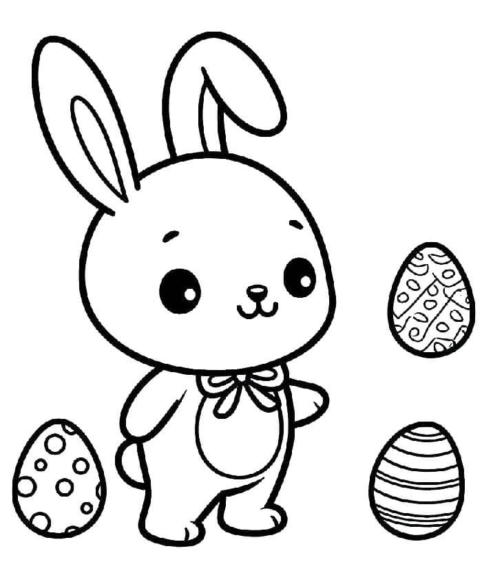 Immagine Coniglio di Pasqua Stampabile da colorare