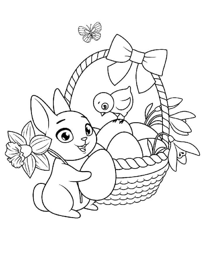 Immagine Coniglio di Pasqua da colorare