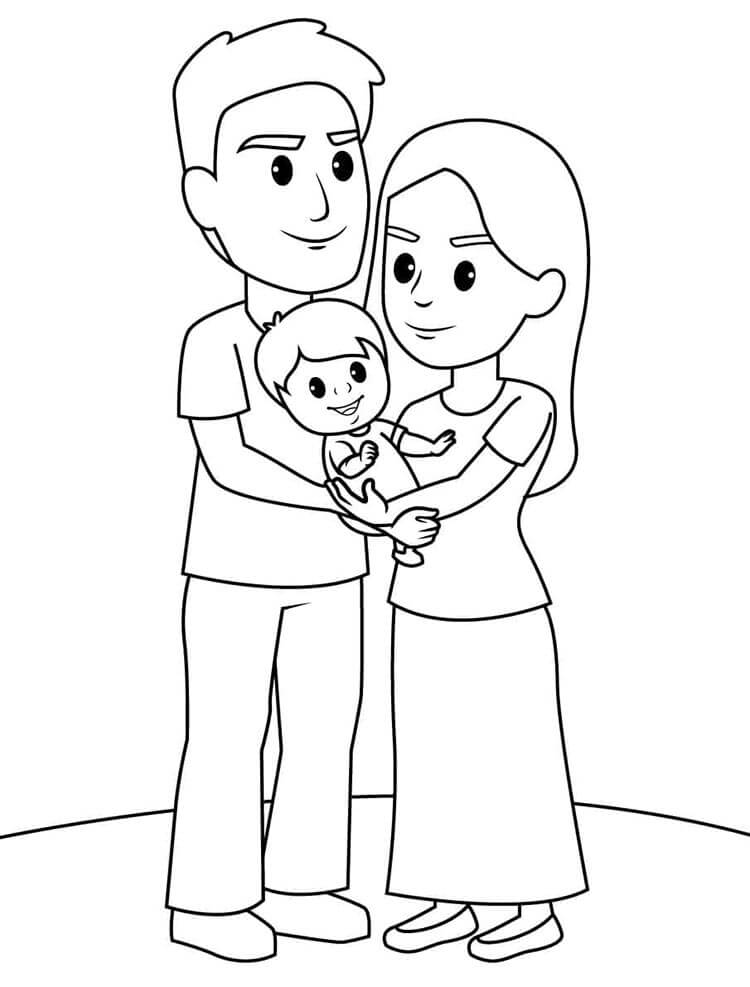 Immagine Famiglia Gratuita da colorare