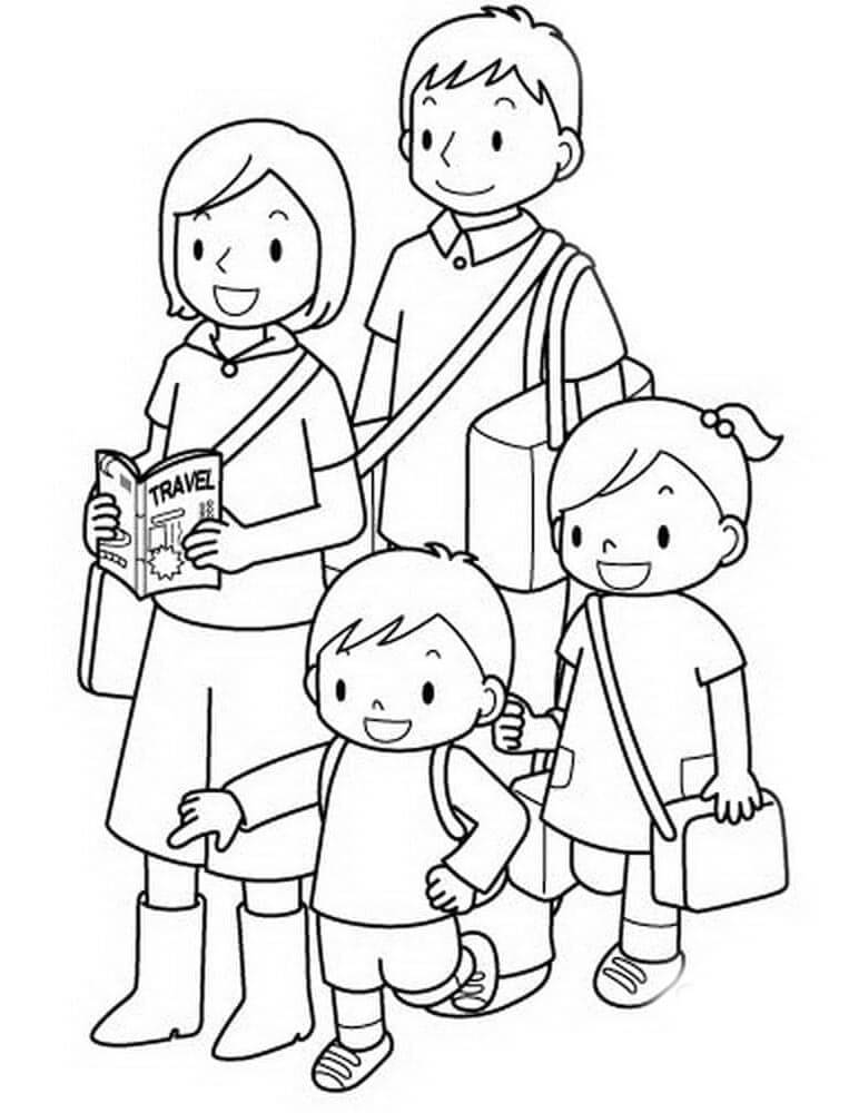 Immagine Famiglia Stampabile da colorare