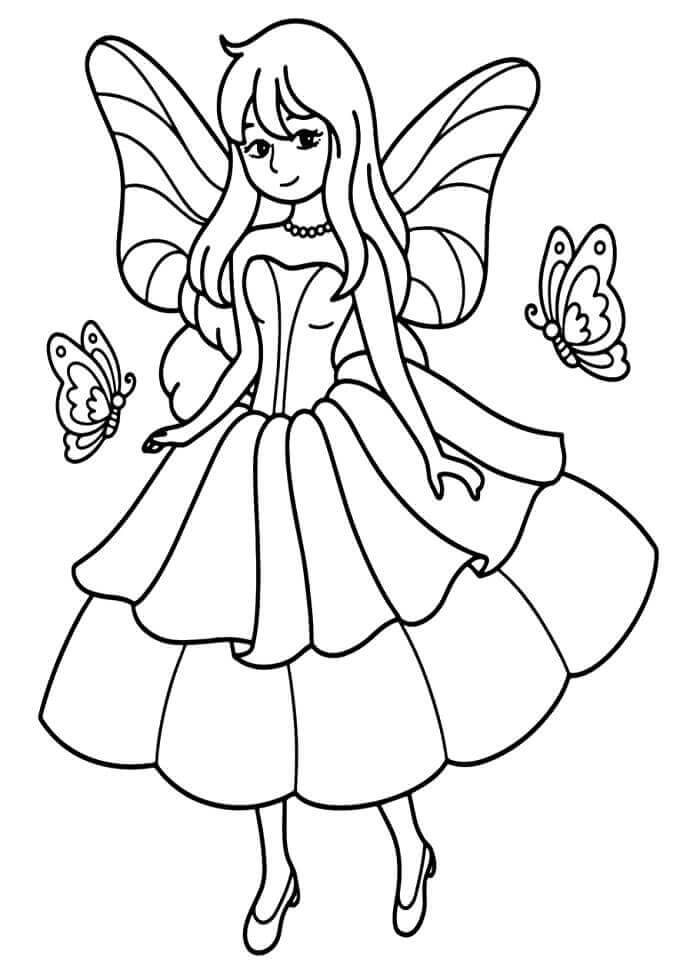 Immagine Fata Stampabile da colorare