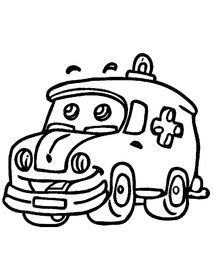 Immagine Gratuita Ambulanza da colorare