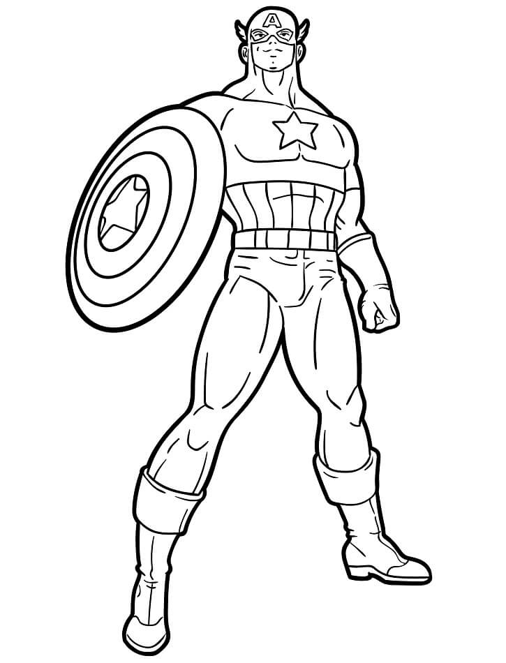 Immagine Gratuita Capitan America da colorare