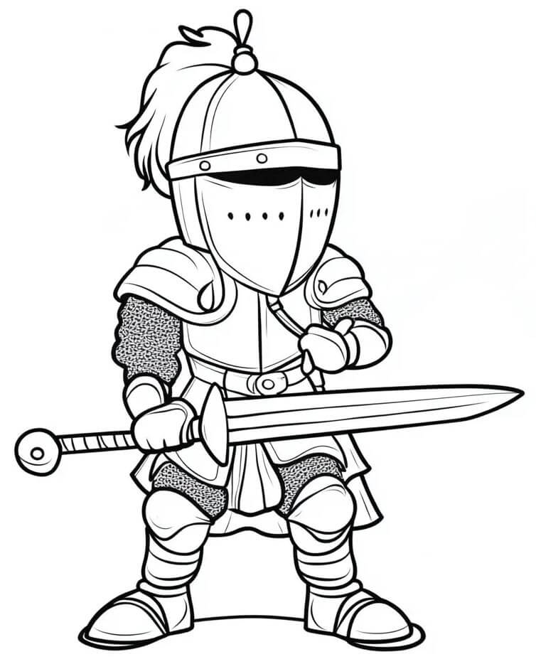 Immagine Gratuita Cavaliere da colorare
