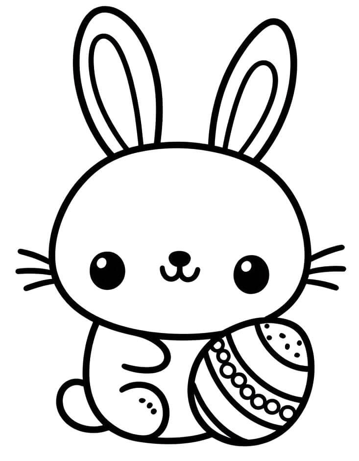 Immagine Gratuita Coniglio di Pasqua da colorare