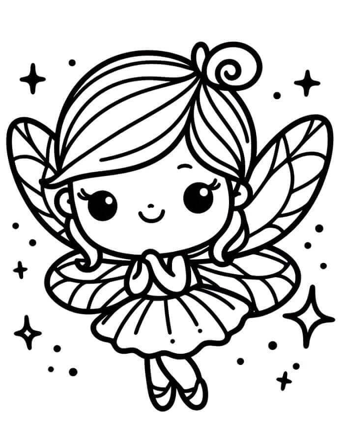 Immagine Gratuita Fata da colorare